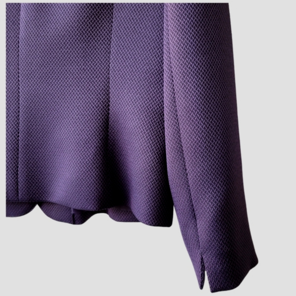Tahari purple-brown skirt suit - straight midi skirt, hidden jacket closure 14P - Picture 8 of 17
